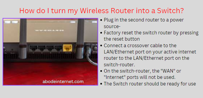 How do I turn my Wireless Router into a Switch?