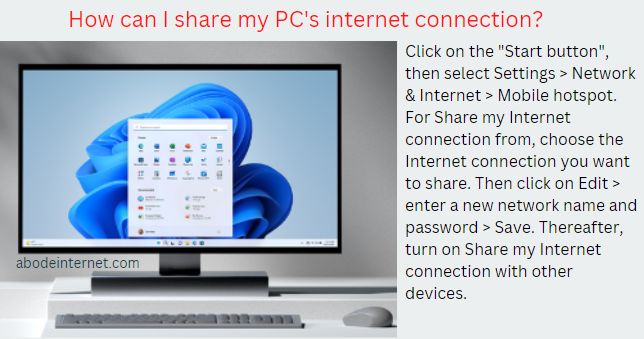 How can I share my PC's internet connection?