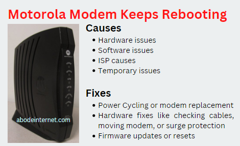 Motorola modem keeps rebooting causes and fixes